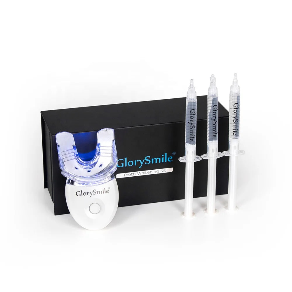Logo privé usage domestique Gel de blanchiment UV organique Portable Mini Kit de blanchiment des dents à lumière LED bleue froide